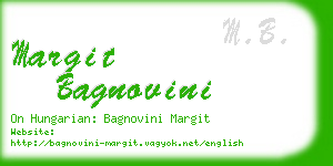 margit bagnovini business card